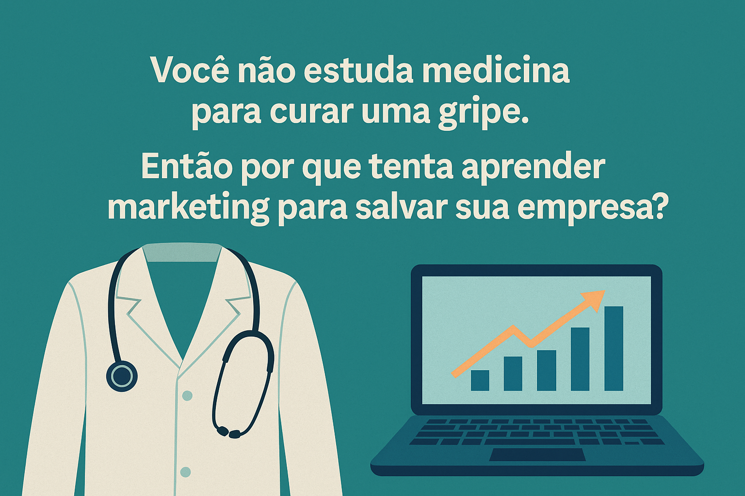 Você não estuda medicina para curar uma gripe. Então por que tenta aprender marketing para salvar sua empresa?